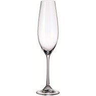 Jogo 6 Taças 260ml Para Champanhe Columba de Cristal Ecológico